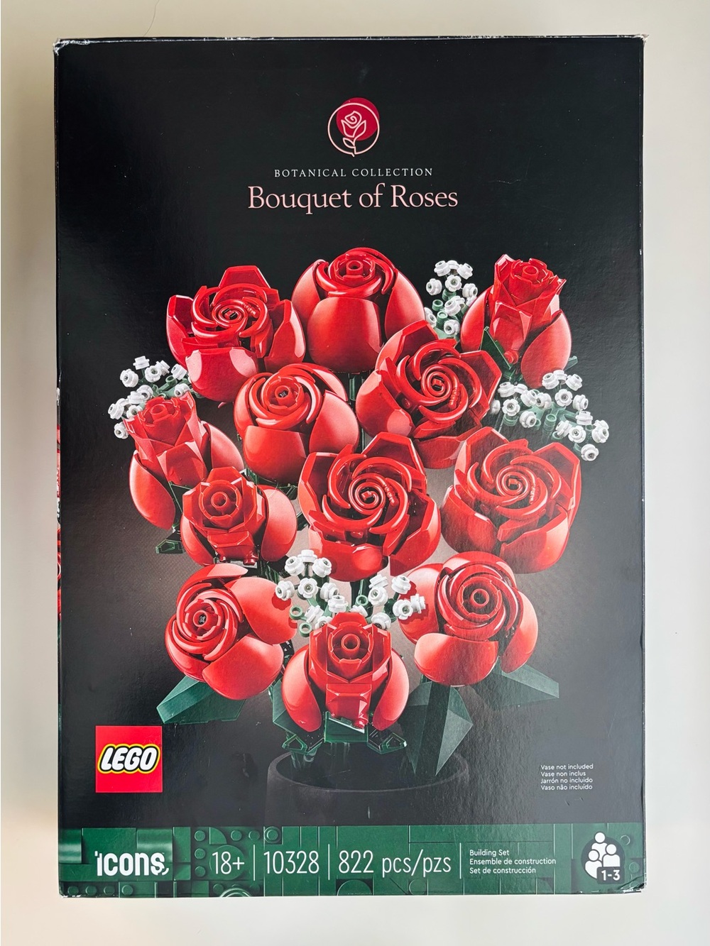 LEGO Red and White Bouquet of Roses
